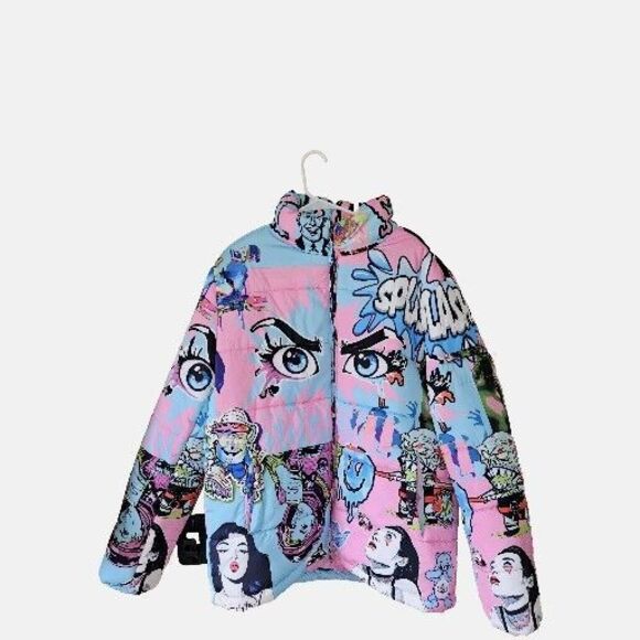 Sugarhill Other - SUGARHILL Pink PHYSCO ALL OVER PRINT PUFFER JACKET Size 3X